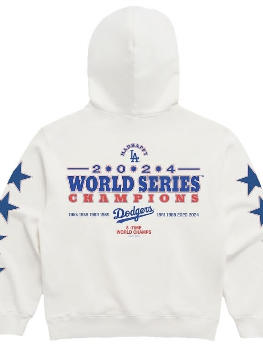 LA DODGERS MADHAPPY 2024 World Series Champions Star Hoodie Size L